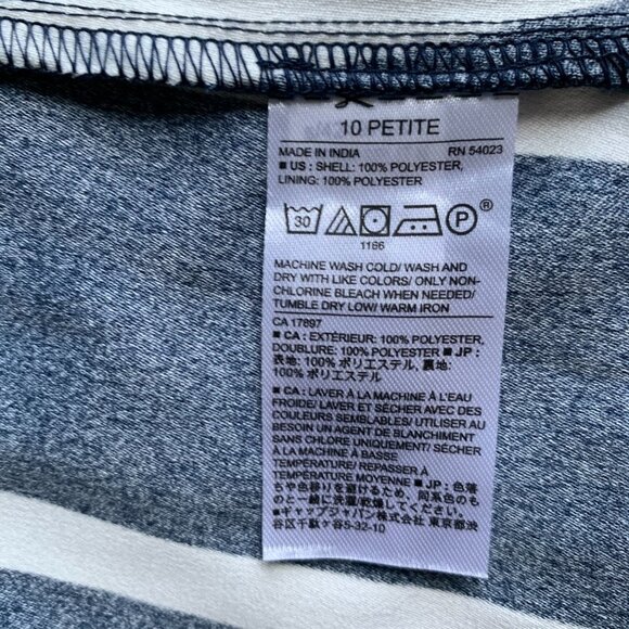 NWT Banana Republic Dress Sleeveless Navy White Stripes Nautical Petite … - Picture 12 of 12